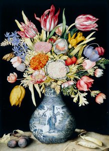 Chinesische Porzellanvase mit Blumen von Giovanna Garzoni