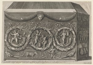 Speculum Romanae Magnificentiae: Dekorierter Sarkophag mit Arabesken, 1582 von Giovanni Ambrogio Brambilla
