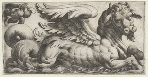 Geflügelter Seestier mit Bart von Giovanni Andrea Maglioli