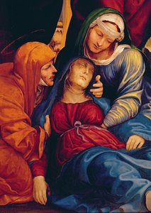(Detail) der Kreuzabnahme (Altarbild) zeigt die ohnmächtige Madonna von Giovanni Antonio Bazzi Sodoma
