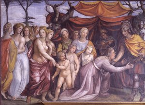 Die Sala delle Nozze di Alessandro e Rossana (Detail von Alexander dem Großen mit der Familie von Darius III.)