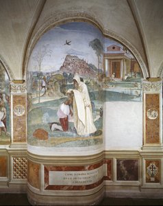 Der Mönch Romano gibt Benedikt das Einsiedlergewand