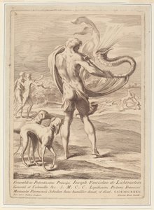 Nackter Mann, der eine Muschel bläst von Giovanni Antonio Faldoni after Parmigianino