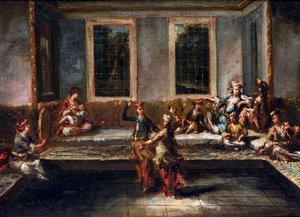 Tanzendes Paar im Harem