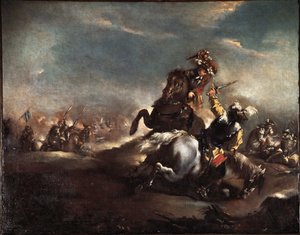Ritterduell. Gemälde von Giovanni Antonio Guardi (1699-1760) Venedig, Museo Correr