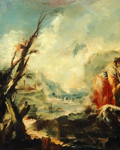 Tobias heilt seinen Vater von Giovanni Antonio Guardi (1699-1760) (Detail)
