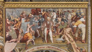 Zentrales Kirchenschiff, Erster südlicher Spann, Christus ans Kreuz genagelt, Il Pordenone