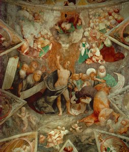 Christus Richter empfängt den heiligen Petrus im Himmel von Giovanni Antonio Pordenone