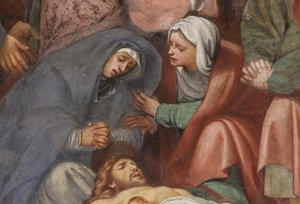 Gegenfassade, Kreuzabnahme 1522 (Detail) von Giovanni Antonio Pordenone