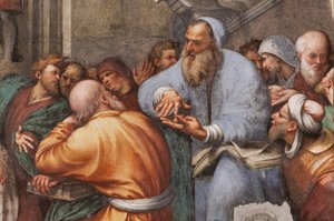 Die Disputation der Heiligen Katharina mit den Philosophen (Detail) von Giovanni Antonio Pordenone