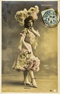 Postkarte: Moulin Rouge - Porträt von Magnus, Varietékünstler