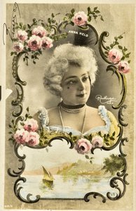 Postkarte: Porträt von Anna Held, Varietékünstlerin