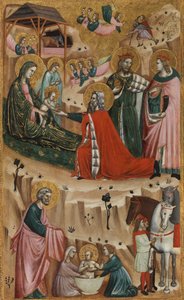 Geburt Christi und die Anbetung der Heiligen Drei Könige, 1325-50 von Giovanni Baronzio da Rimini