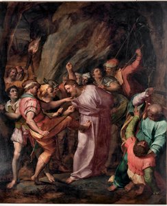 Die Gefangennahme Christi. Gemälde von Giovanni Battista Castello genannt Il Bergamasco (ca. 1500/1509-1569)
