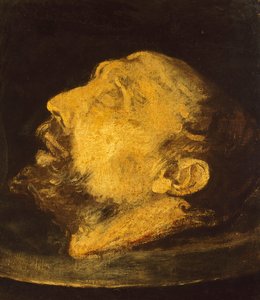Der Kopf von Johannes dem Täufer auf einem Plateau