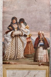 Gästeunterkünfte, Raum der falschen gotischen Architekturen: "Ein Winterspaziergang" von Giovanni Battista Tiepolo