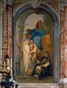 Heilige Maria und Kind und drei Dominikanerheilige