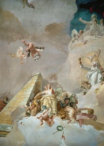Die Herrlichkeit Spaniens, Deckenfresko im Thronsaal des Königspalastes, Madrid von Giovanni Battista (1696-1770) Tiepolo