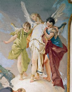 Abraham und die Engel (Detail) von Giovanni Battista Tiepolo