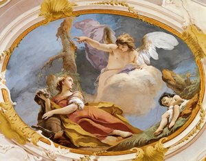 Engel tröstet Hagar in der Wüste