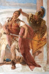 Minerva hält Achilles davon ab, Agamemnon zu töten (Detail) von Giovanni Battista Tiepolo