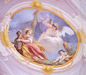 Der Engel tröstet Hagar in der Wüste, von Giovanni Battista Tiepolo (1696-1770), Fresko, Patriarchenpalast, Gästehalle, Udine