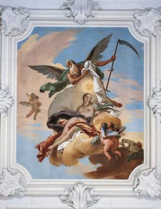 Zeit jagt Neid und entdeckt Wahrheit, von Giovanni Battista Tiepolo (1696-1770), Fresko, Villa Loschi-Zileri, Biron, Monteviale, Italien von Giovanni Battista Tiepolo