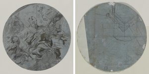 Apotheose eines Heiligen (recto); Architektonische Skizze(?) (verso) von Giovanni Battista Benaschi