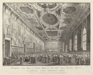 Der Doge dankt im Sala del Consiglio Maggior, 1763-1766