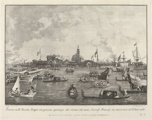 Der Doge im Bucintoro verlässt San Nicolò di Lido, 1763-1766 von Giovanni Battista Brostoloni