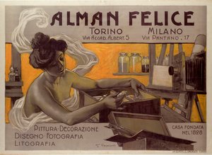 Werbeplakat für Alman Felice, Torino - Milano, Italien