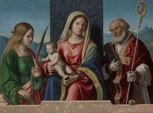 Jungfrau und Kind mit den Heiligen Katharina und Nikolaus, 1510-17
