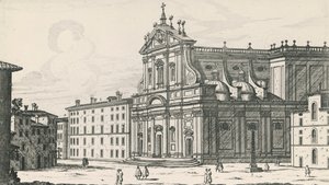 Kirche des Heiligen Ignatius von Loyola am Campus Martius, Rom, Gravur von Giovanni Battista Falda, Italien von Giovanni Battista Falda