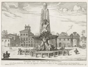 Fontana del Tritone auf der Piazza Barberini in Rom von Giovanni Battista Falda