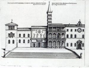 Die Benediktionsloggia der alten Vatikanbasilika von Giovanni Battista Falda
