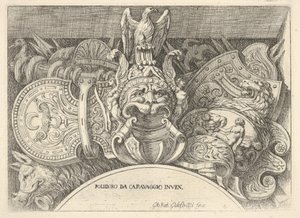 Tafel 4: Trophäen römischer Waffen von Dekorationen über den Fenstern im zweiten Stock, 1656-58
