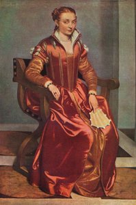 Porträt einer Dame La Dama in Rosso, ca. 1556-60 von Giovanni Battista Moroni