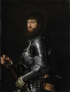 Porträt eines Edelmanns in Rüstung, zwischen 1540 und 1560 von Giovanni Battista Moroni