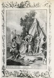 Jerusalem befreit, Gesang III, Illustration für das Gedicht von Torquato Tasso (1544-1595), Ausgabe veröffentlicht in Venedig 1745