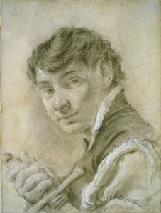 Porträt eines jungen Mannes mit einem Schwert, ca. 1735 von Giovanni Battista Piazzetta