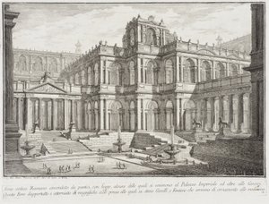 Von Säulenhallen umgebenes antikes Forum von Giovanni Battista Piranesi