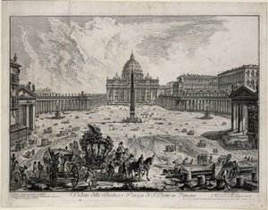 Ansicht der Basilika und des Platzes von San Pietro im Vatikan (aus: Vedute di Roma)