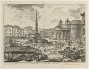 Ansicht der Piazza della Rotonda mit dem Pantheon und dem Obelisken