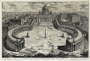Ansicht der Piazza und der Basilica San Pietro im Vatikan (aus: Vedute di Roma) von Giovanni Battista Piranesi