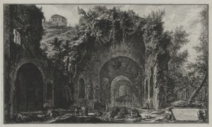 Ansicht der Quelle und der Grotte der Egeria außerhalb der Porta Capena oder der von San Sebastian (aus: Vedute di Roma) von Giovanni Battista Piranesi