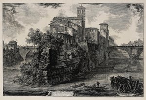 Ansicht der Tiberinsel (aus: Vedute di Roma) von Giovanni Battista Piranesi