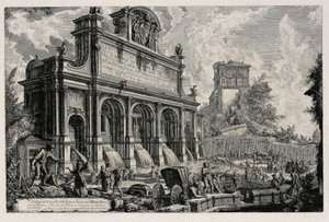Ansicht des Brunnenkopfes Acqua Paola auf dem Gianicolo (aus: Vedute di Roma) von Giovanni Battista Piranesi