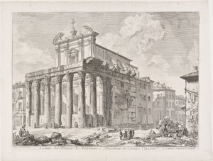 Ansicht des Tempels des Antoninus und der Faustina auf dem Campo Vaccino von Giovanni Battista Piranesi