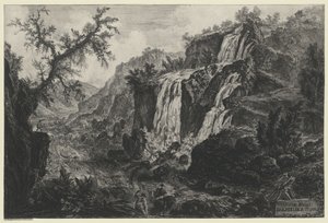 Ansicht des Wasserfalls in Tivoli (aus: Vedute di Roma) von Giovanni Battista Piranesi