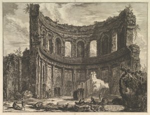 Überreste des sogenannten Apollontempels in der Villa Adriana bei Tivoli (Hadriansvilla. Überreste des kleineren Palastes [ehemals Apollontempel genannt]) von Giovanni Battista Piranesi